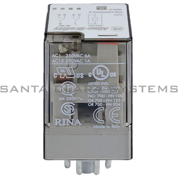 Allen Bradley 700-HAX2Z24-4 Tube Base Relay Product Image