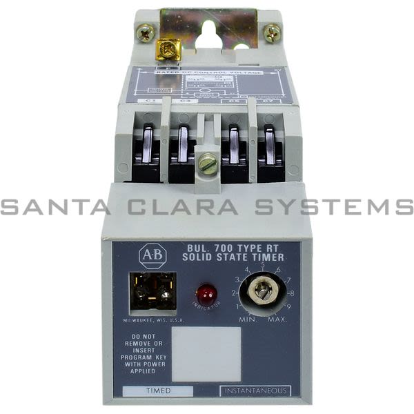 Allen Bradley 700-RT00N000Z24 Type Rt Solid State Timing Relay Timing Range 1.05-120 Seconds 24VDC Product Image