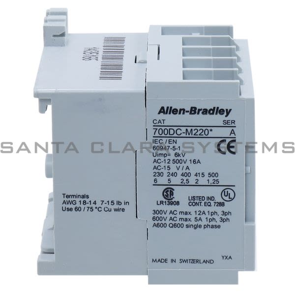 Allen Bradley 700DC-M220Z12S Miniature Relay DC Coil Product Image