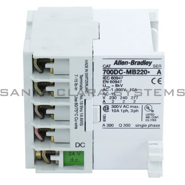 Allen Bradley 700DC-MB220D24S 700-M Miniature Control Relay, 2 N.O. / 2 N.C. W/Diode Product Image
