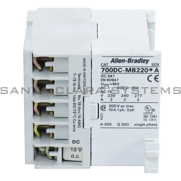 Allen Bradley 700DC-MB220Z12 Miniature Control Relay Product Image
