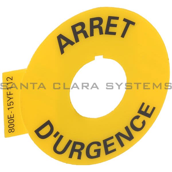 Allen Bradley 800E-15YF112 Legend Plate Arret D'Urgence Yellow Product Image