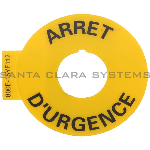 Allen Bradley 800E-15YF112 Legend Plate Arret D'Urgence Yellow Product Image