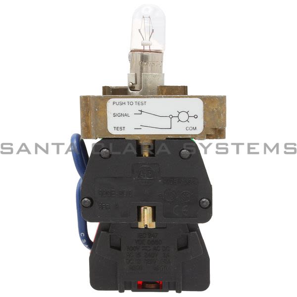 Allen Bradley 800E-2DLT3X11 Pushbutton 22.5mm Push-to-Test Back of Panel Product Image