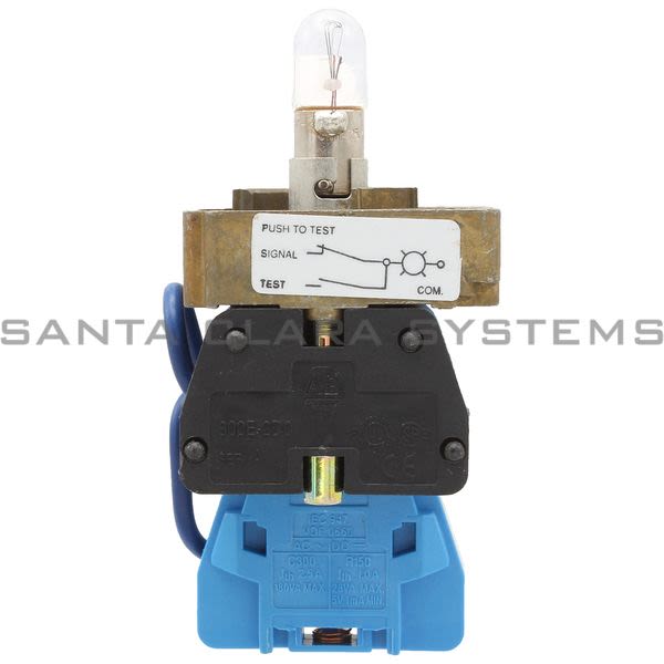 Allen Bradley 800E-2DLT3X11V Pushbutton 22.5mm Push-to-Test Back of Panel Product Image