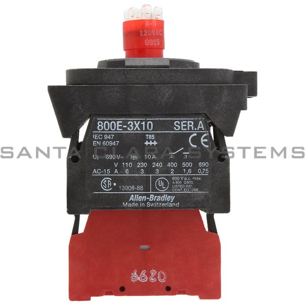 Allen Bradley 800E-3DL5RX12  Full Voltage Module W/ Latch Red Product Image