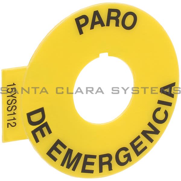 Allen Bradley 800F-15YSS112 Legend Plate | Paro De Emergencia Product Image