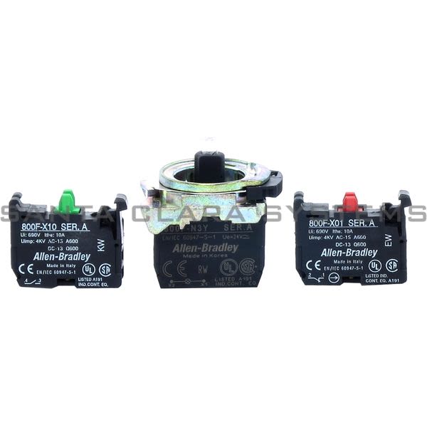 Allen Bradley 800F-MN3YX11 LED Contact Module Wiyh Latch Yellow Product Image