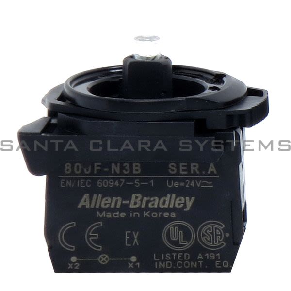 Allen Bradley 800F-PN3B Integrated LED, Plastic Latch Mount, 24V AC/DC, Blue LED Product Image