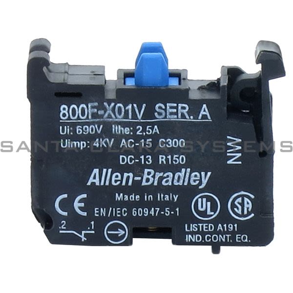 Allen Bradley 800F-X01V Auxiliary Contact Block Product Image