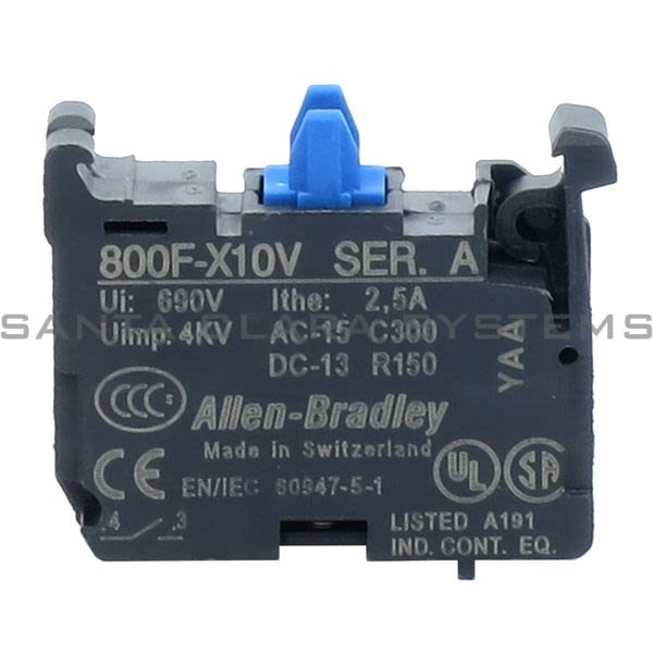 Allen Bradley 800F-X10V  Contact Block Product Image