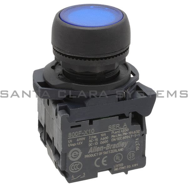 Allen Bradley 800FP-LF6PN3WX20 Illum Flush Push Button Blue Product Image
