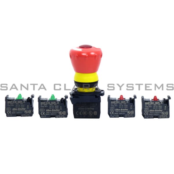 Allen Bradley 800FP-LMT44PN3RX22 800F Illuminated Mushroom, Metal, 40mm, Ttr Product Image