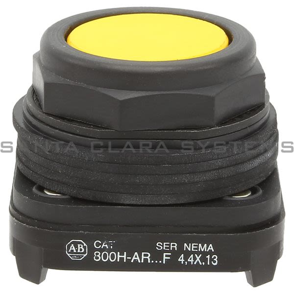 Allen Bradley 800H-AR9 Pushbutton Bootless Yellow Flush Head Product Image