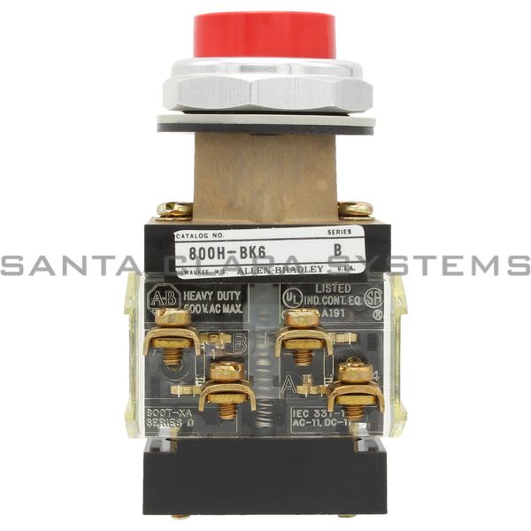 Allen Bradley 800H-BK6A Push Button Product Image