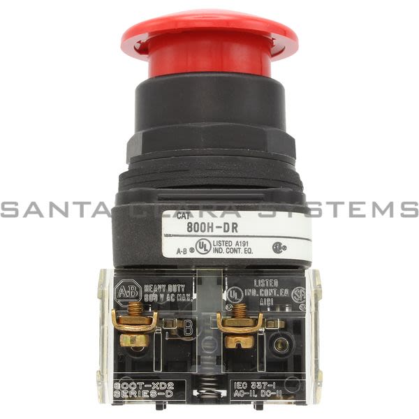 Allen Bradley 800H-DR6A4 Bootless Mushroom Head | Red Cap | 2 NC Product Image