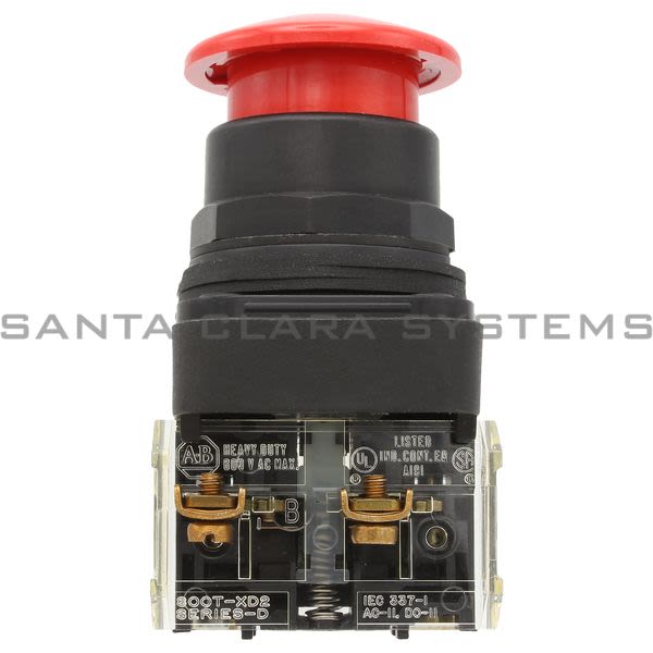 Allen Bradley 800H-DR6A4 Bootless Mushroom Head | Red Cap | 2 NC Product Image