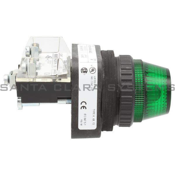 800HPRDH24G Allen Bradley Pilot Light With Dual Input Green Santa