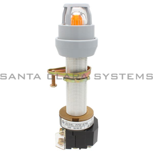 Allen Bradley 800HL-PPB16A Heavy Duty Illuminated Push Button Xfmr Type 120V Amber Lens NEMA 7 & 9 Product Image