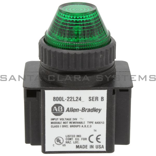 Allen Bradley 800L-22L24G Indicator Light | Green Product Image