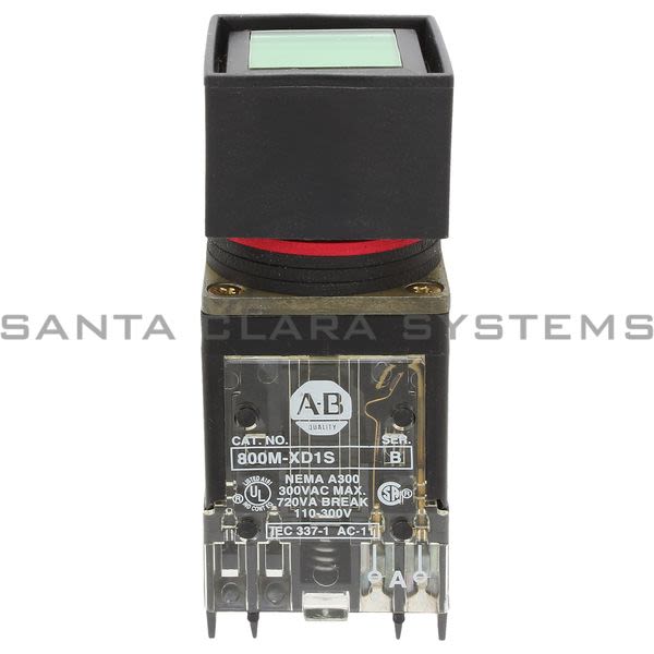 Allen Bradley 800MB-CA1D1S Small Square Flush Head Push Button Green Unit 1 N.C. Product Image