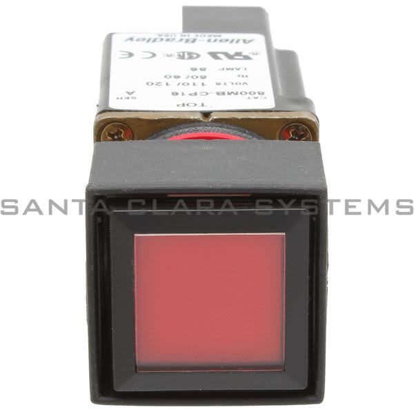 Allen Bradley 800MB-CP16R Small Square Pilot Light Xfmr 120V 50/60Hz Red Lens Product Image