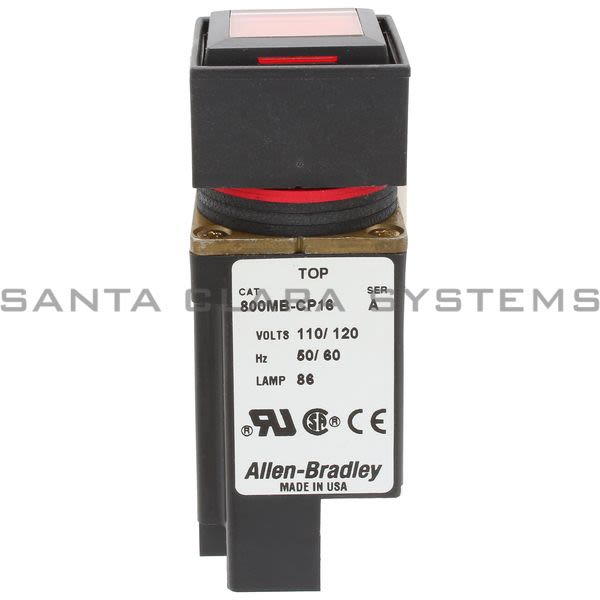 Allen Bradley 800MB-CP16R Small Square Pilot Light Xfmr 120V 50/60Hz Red Lens Product Image