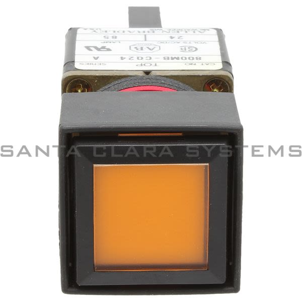 Allen Bradley 800MB-CQ24A Small Square Full Volt. Pilot Light 24V Amber Lens Product Image