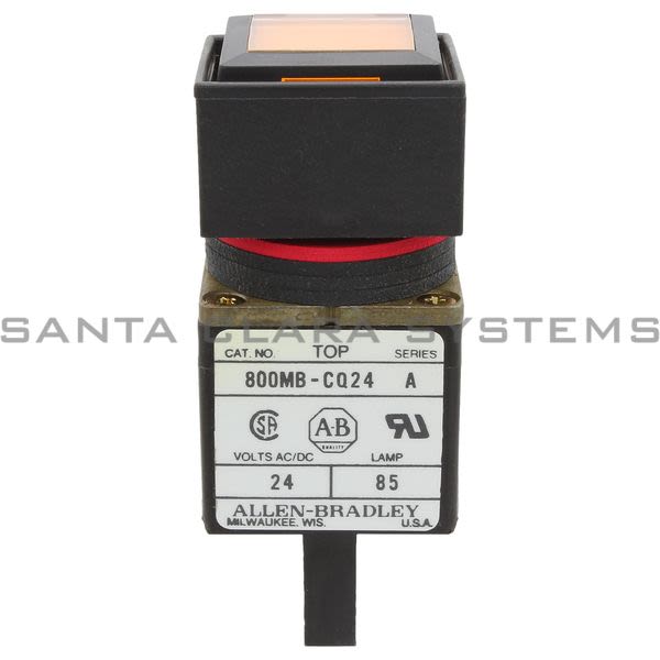 Allen Bradley 800MB-CQ24A Small Square Full Volt. Pilot Light 24V Amber Lens Product Image
