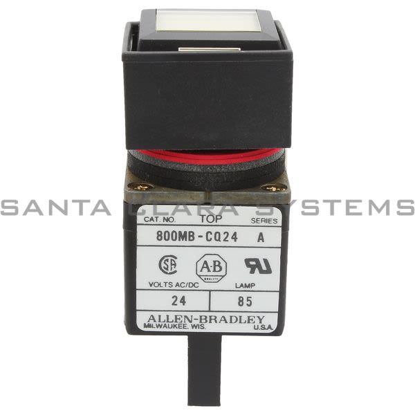 Allen Bradley 800MB-CQ24C Small Square Full Volt Pilot Light W/Term Cover Clear Lens Product Image