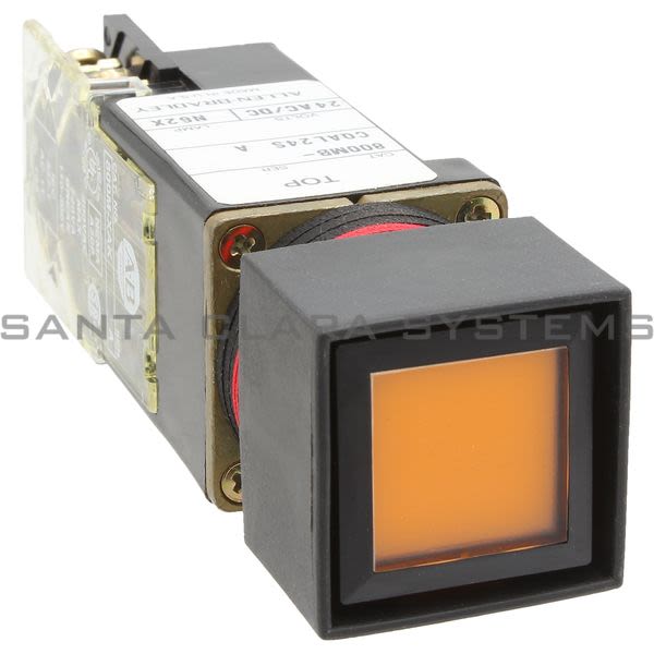 Allen Bradley 800MB-CQAL24AAK Small Square Illuminated Push Button Flush Head Full Voltage 24V Amber LED 1 N.O 1 N.C. Product Image