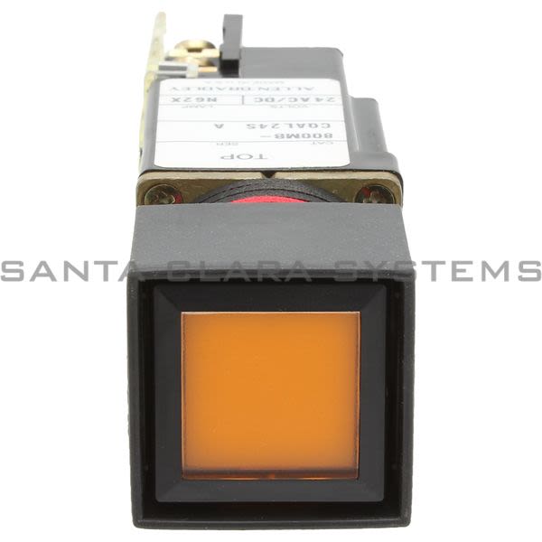 Allen Bradley 800MB-CQAL24AAK Small Square Illuminated Push Button Flush Head Full Voltage 24V Amber LED 1 N.O 1 N.C. Product Image