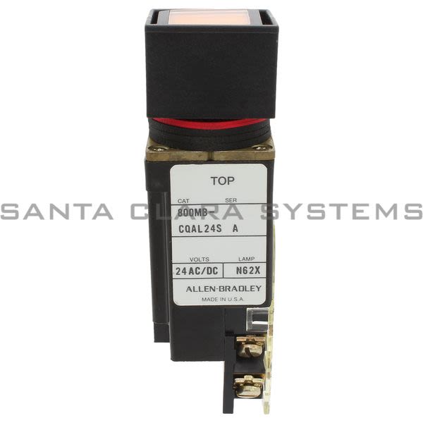 Allen Bradley 800MB-CQAL24AAK Small Square Illuminated Push Button Flush Head Full Voltage 24V Amber LED 1 N.O 1 N.C. Product Image