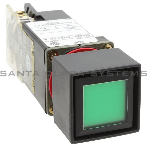 Allen Bradley 800MB-CQAL24GAK Small Square Illuminated Push Button Flush Head Full Voltage 24V Red LED 1 N.O 1 N.C. Product Image