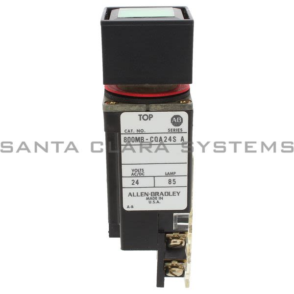 Allen Bradley 800MB-CQAL24GAK Small Square Illuminated Push Button Flush Head Full Voltage 24V Red LED 1 N.O 1 N.C. Product Image