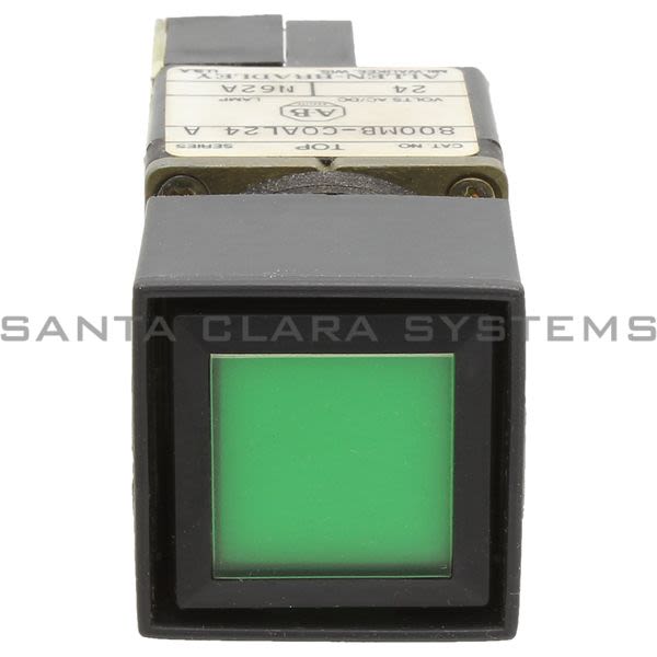 Allen Bradley 800MB-CQAL24GD1 Small Square Illuminated Push Button Flush Head Full Voltage 24V Green LED 1 N.O 1 N.C. Product Image