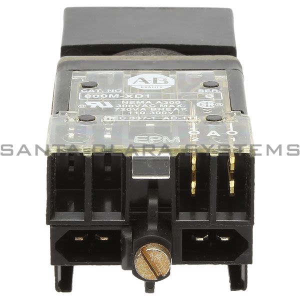 Allen Bradley 800MB-CQAL24GD1 Small Square Illuminated Push Button Flush Head Full Voltage 24V Green LED 1 N.O 1 N.C. Product Image