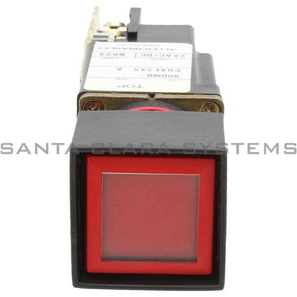 Allen Bradley 800MB-CQAL24RAK Small Square Illuminated Push Button Flush Head Full Voltage 24V Red LED 1 N.O 1 N.C. Product Image