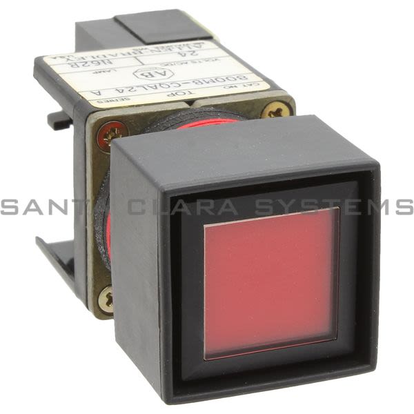 Allen Bradley 800MB-CQAL24RD1 Small Square Illuminated Push Button Flush Head Full Voltage 24V Red LED 1 N.O 1 N.C. Product Image