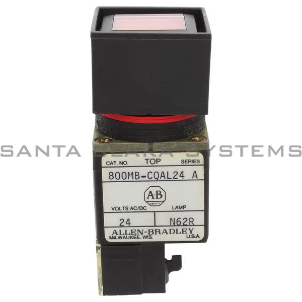 Allen Bradley 800MB-CQAL24RD1 Small Square Illuminated Push Button Flush Head Full Voltage 24V Red LED 1 N.O 1 N.C. Product Image