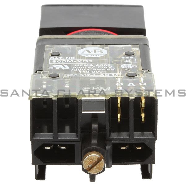 Allen Bradley 800MB-CQAL24RD1 Small Square Illuminated Push Button Flush Head Full Voltage 24V Red LED 1 N.O 1 N.C. Product Image