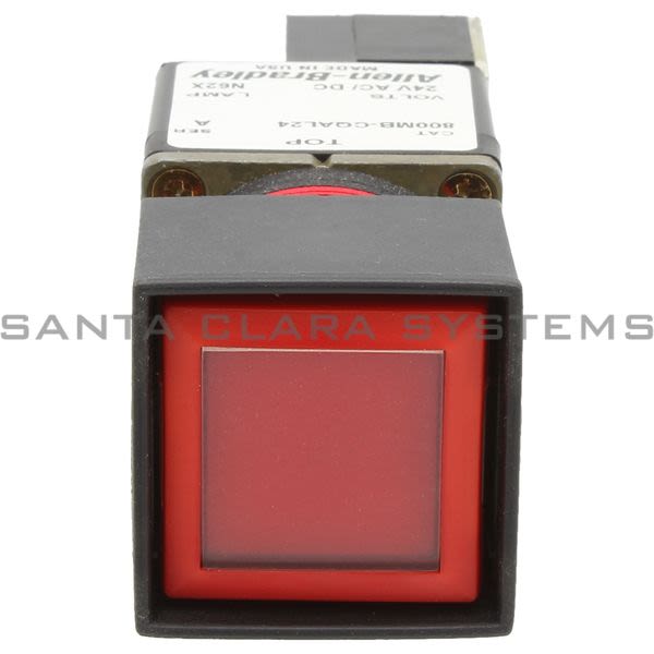 Allen Bradley 800MB-CQAL24RD2 Small Square Illuminated Push Button Flush Head Full Voltage 24V Red LED 1 N.O 1 N.C. Product Image