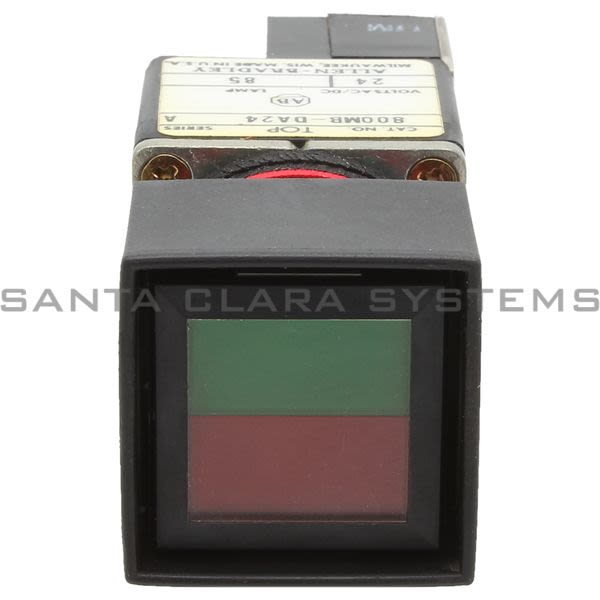 Allen Bradley 800MB-DA24GRA Illuminated Push Button: 1/2 Red & 1/2 Green Button Product Image