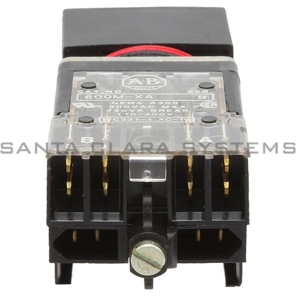 Allen Bradley 800MB-DA24GRA Illuminated Push Button: 1/2 Red & 1/2 Green Button Product Image