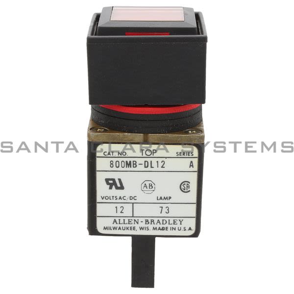 Allen Bradley 800MB-DL12RR Small Split Face Illuminated 12V Pilot Light Red-Red Product Image