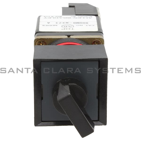 Allen Bradley 800MB-NX23 Small Square 2 Position Selector Maintained Switch Unit Black Knob 1 N.O 1 N. C. Product Image