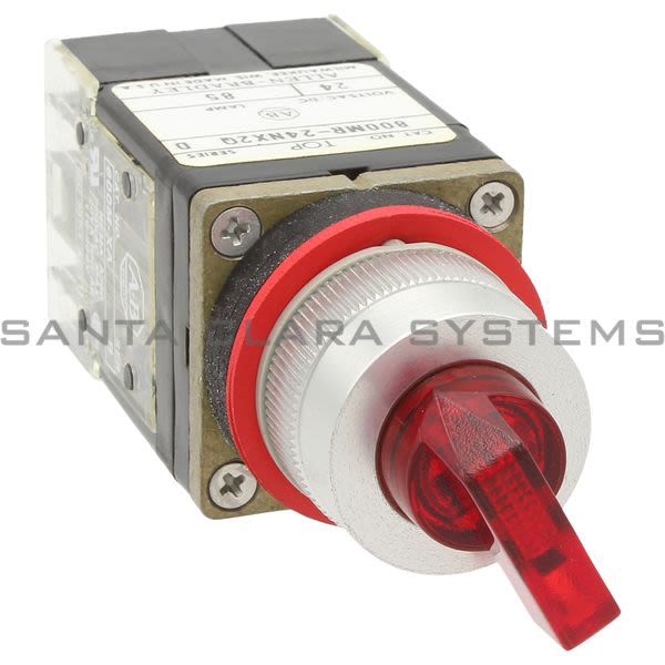Allen Bradley 800MR-24NA2QB Small Round Illuminated Selector Switch 4 Position Maintained 24V Red Knob 2 N.O. 2 N.C. Product Image