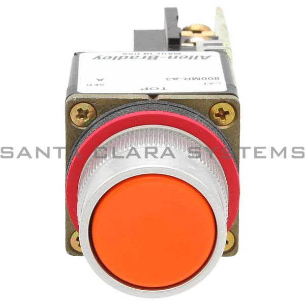 Allen Bradley 800MR-A3D1K Small Round Push Button Unit Flush Head Orange Cap 1 N.C. Product Image