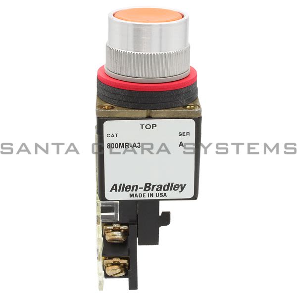 Allen Bradley 800MR-A3D1K Small Round Push Button Unit Flush Head Orange Cap 1 N.C. Product Image