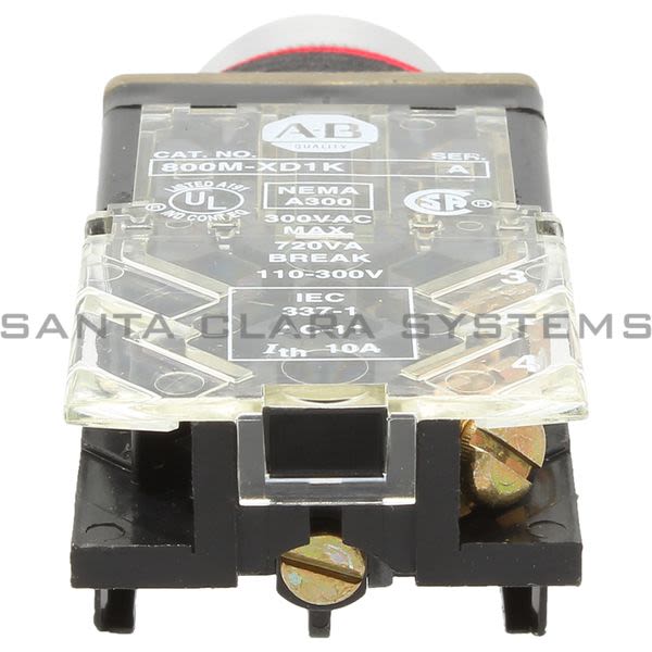 Allen Bradley 800MR-A3D1K Small Round Push Button Unit Flush Head Orange Cap 1 N.C. Product Image